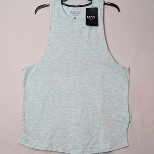 Boohoo Man Light Gray Racer Back Tank Top size XL